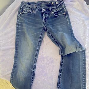 Miss Me Women’s Boot Cut Jeans Size 27R Flower Pockets